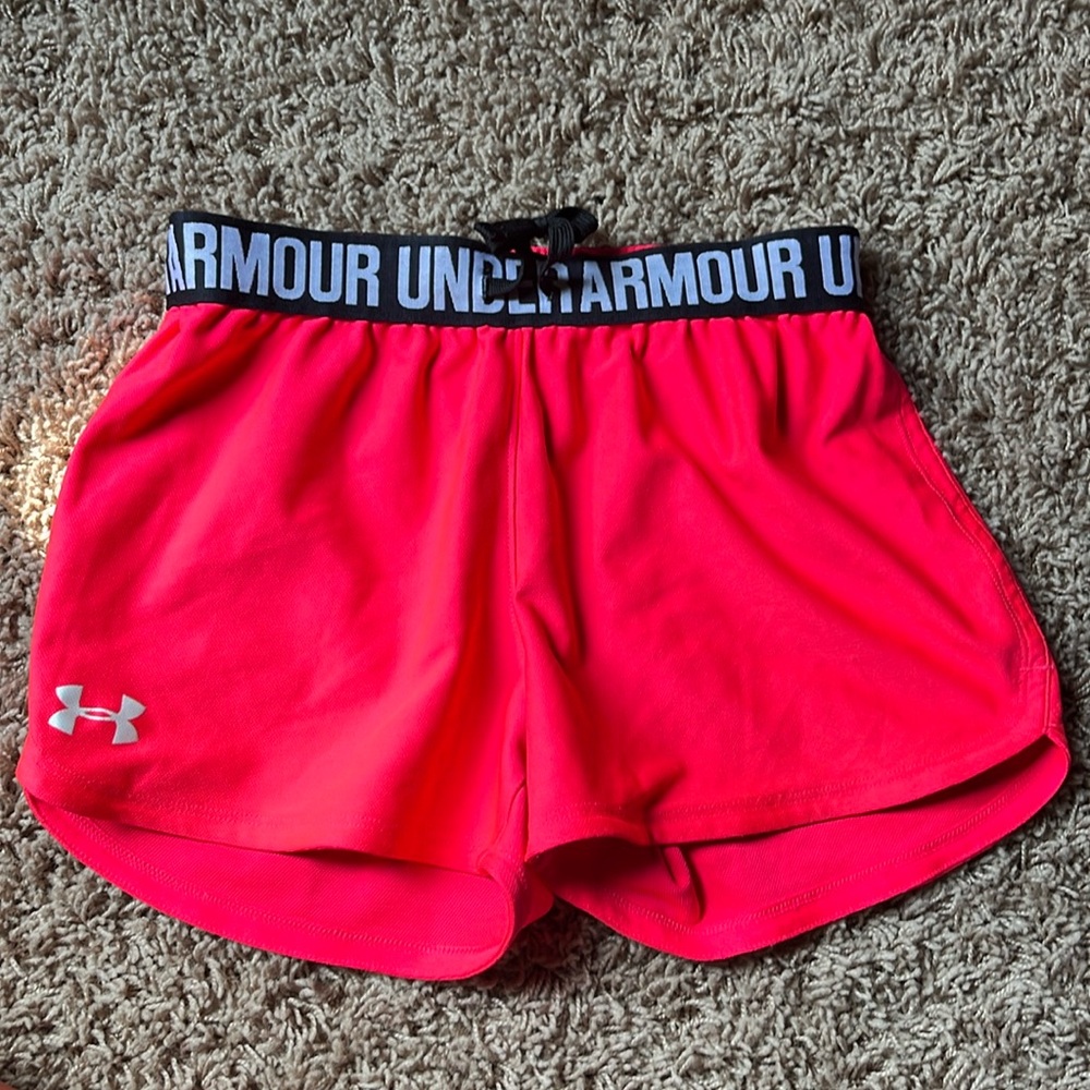 Under Armour, pink athletic shorts